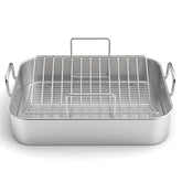 EWFEN stainless steel roasting pan 17x13 with even-browning capability and smooth finish