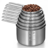 Exclaith measuring cups set fully assembled for precise baking measurements.