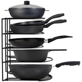 Extreme Matters heavy-duty pots-pans-organizer-5-tier keeps cookware organized on a sturdy rack.