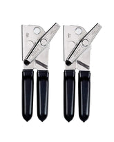 EZ PICK UP EZ-DUZ-IT deluxe can opener with black grips, ready for smooth opening.