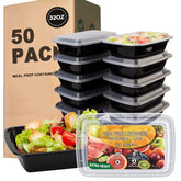 Ezalia 50-pack meal prep containers 32oz ideal for weekly lunches.