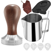 Ezebesta 51mm tamper with wooden handle for consistent espresso extraction.