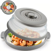 EZMO 2-in-1 collapsible splatter cover fits most plates for clean heating