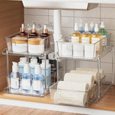Fabspace pull-out home organizer 2-tier with clear visibility for easy access