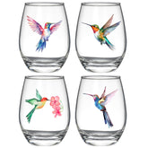 Facoyans hummingbird stemless wine glasses 15oz set elevate table decor and entertaining.