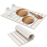 FADSKKJ large stone dish drying mat laid flat for quick water absorption on countertops.