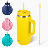 FAHRMOSIS 64 oz tumbler with handle keeps beverages cold on the go