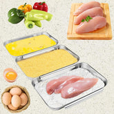 Falichchch breading set with interlocking trays prevents spills during prep