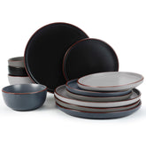 Famiware Mercury dinner plate with speckled glaze adds warmth to daily meals.