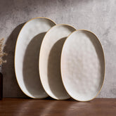 famiware ocean series large oval platter with ripple glaze for elegant entertaining