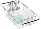 Fanbsy small dish drainer rack over the sink enables quick air-drying of dishes