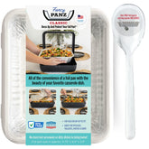 Fancy Panz white carrier with lid holding a half size pan for an elegant gathering.