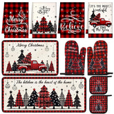 Fanfanwin Christmas placemats brighten the table and protect surfaces during meals