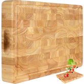 FANICHI end-grain cutting board top view shows durable prep surface.