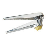 Fantes Cousin Umberto’s garlic press handle in use for quick crush