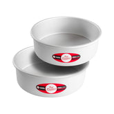 Fat Daddio's anodized round pan interior view shows easy release for layered cakes