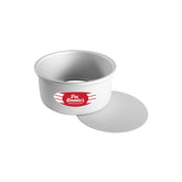 Fat Daddio's PCC-63 round cheesecake pan top view showing 6x3 inch bake size for precise cheesecakes.