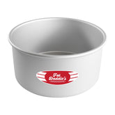 Fat Daddio's PRD-84 round cake pan top view with smooth surface for easy release.