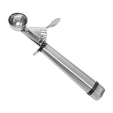 Fat Daddio's SCTP-100 stainless steel scoop in full view for mini portions.