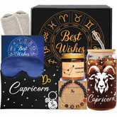 FatWongcoi Capricorn glass cup with zodiac design for daily iced drinks