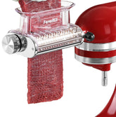 FavorKit adjustable tenderizer attachment for KitchenAid showing three settings for precise cuts