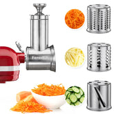 FavorKit slicer shredder attachment for KitchenAid with front hub enables efficient prep