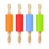 Faxco mini rolling pin for kids in red, ideal for kid-friendly cookie dough shaping.