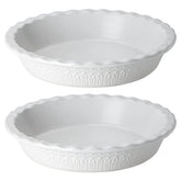 FE FUN ELEMENTS ceramic pie pan 9-inch top view showing even baking potential