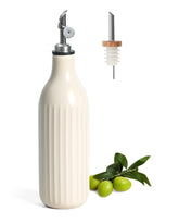 FE FUN ELEMENTS olive oil dispenser bottle with wooden pour spout for elegant, drip-free pouring.