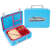 Feastables MrBeast Bento lunchbox lid closeup shows leak-resistant seal for on-the-go meals.