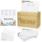 Feasteery Bamboo Recipe Box front view highlighting rustic craftsmanship and organized storage.