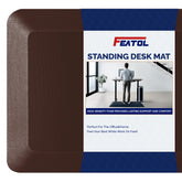 FEATOL anti-fatigue mat brown with cushioned support for standing desks