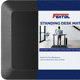 FEATOL anti fatigue mat used at a standing desk for all-day comfort