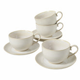 Feenmai 12oz coffee cups with saucers for elegant, heat retaining mornings