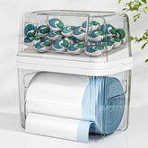 FELIZHOUSE 2-in-1 trash bag holder under-sink front view for quick bag access