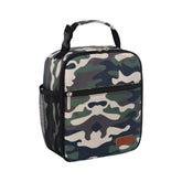 Femuar camouflage lunch box front view shows compact, office-ready design.
