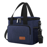 Femuar insulated lunch bag front view in dark blue, ideal for daily meals at work.