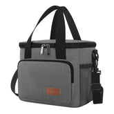 Femuar lunch bag gray front view showing the large 8.7L capacity for daily meals.