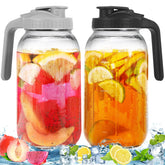 FEODSEW two-pack 64 oz glass pitcher with lid used for family tea service