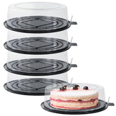 FEOOWV 5pc round clear cake carrier with dome lid for easy transport and display.