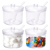 FEOOWV clear acrylic sugar bowl with lid for easy pantry organization.