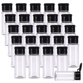 FEOOWV 25-pack empty spice bottles with 75ml capacity for organized pantry storage.