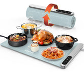 FEPPO Food Warming Mat shows full-surface heating for quick, even warming at home.