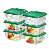 FeyBuosk 6pc 2qt containers with lids for quick identification and freshness
