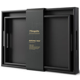 Fibogollo bamboo serving tray large size with black finish, ideal for family meals and entertaining.