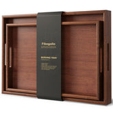 Fibogollo bamboo tray large with handles for easy serving and tabletop presentation.