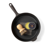 Field Company skillet top view shows smooth surface for easy searing.