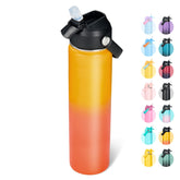 Fijinhom 24oz insulated bottle with orange wide mouth for easy filling and cleaning