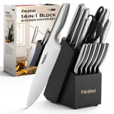 FikShot premium knife block set displayed on counter for precise prep