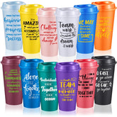 FillTouch 12-pack appreciation cups set in bright colors for office gifts.
